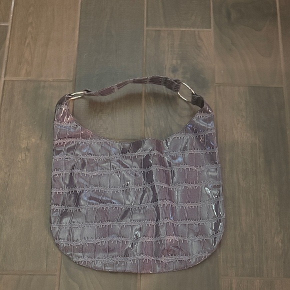 Othr Handbags - Othr Purple Crocodile-Embossed Hobo Bag
